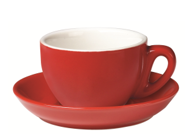 Red Jumbo Cup Bowl & Saucer - Espresso Doctor